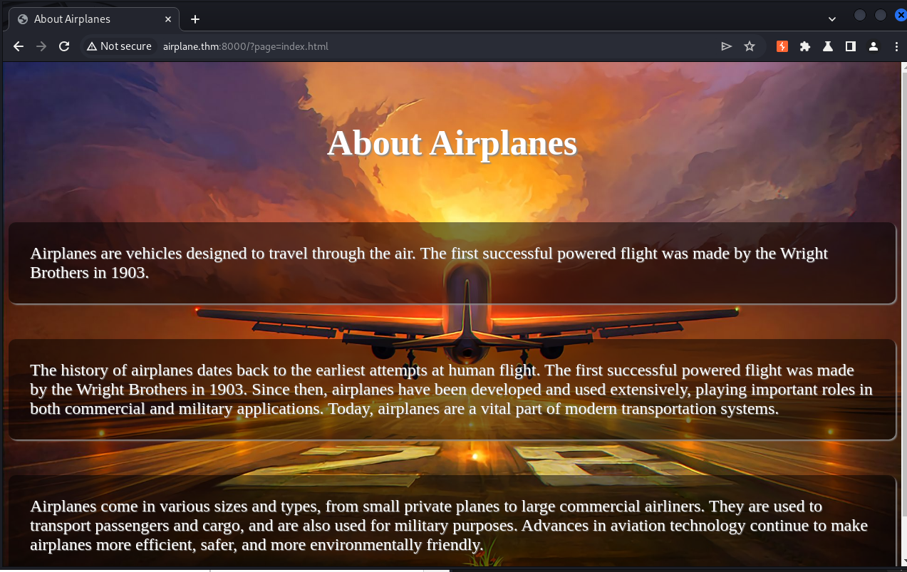 TryHackMe – Airplane